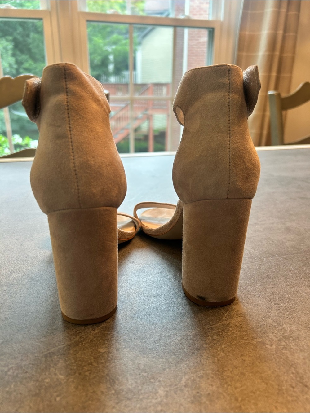 Jeffrey Campbell Taupe Suede Block Heel Ankle Strap Sandals - Picture 3 of 4